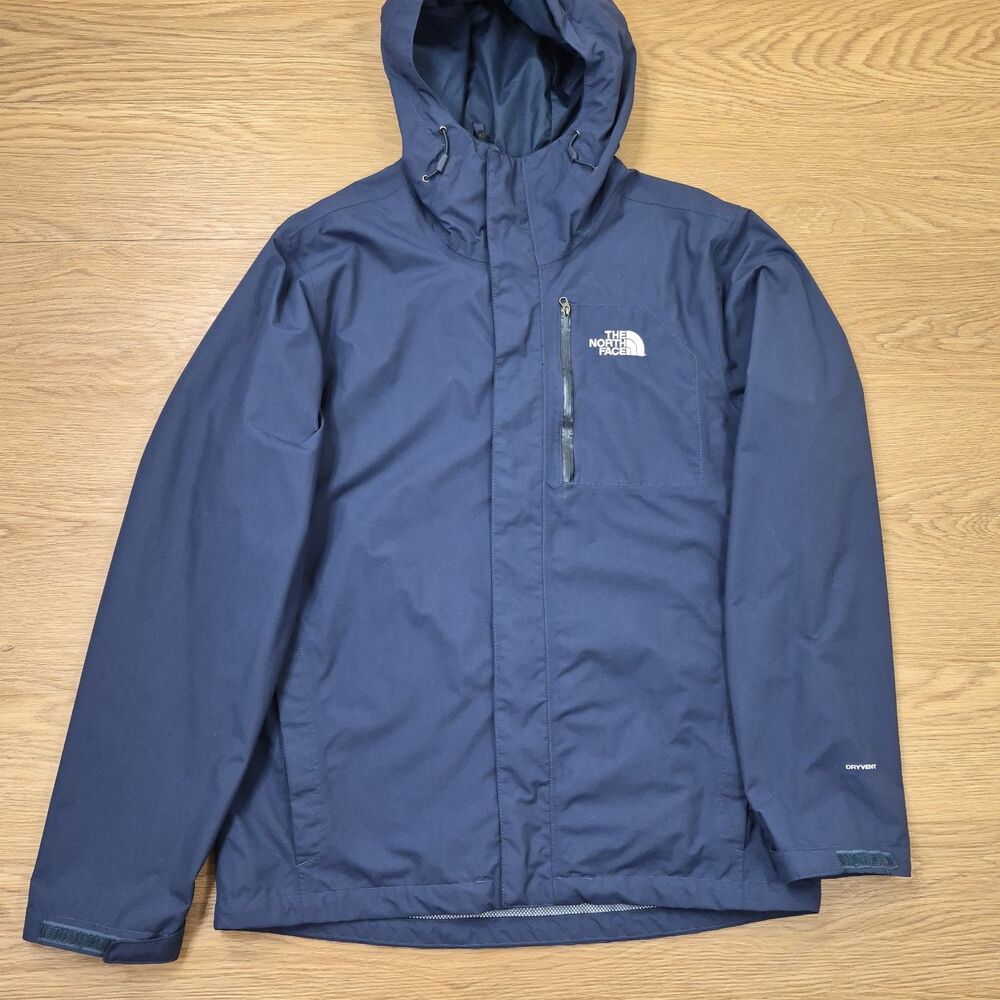 The North Face DryVent Jacket Mens M Navy Blue Windbreaker Lined Raincoat